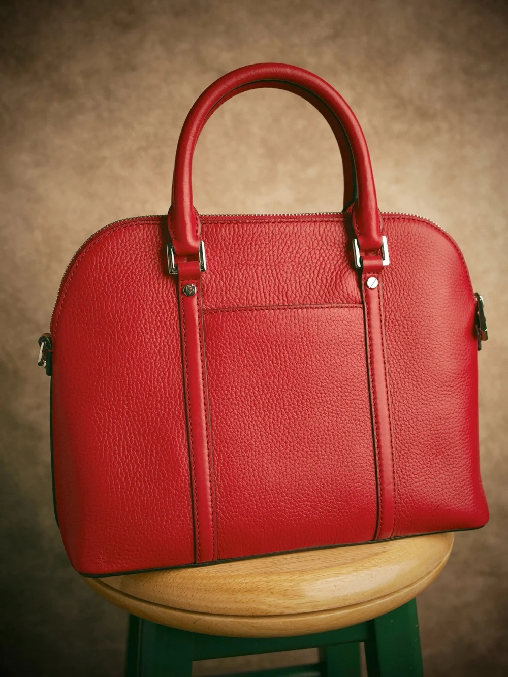 Michael Kors Fuchsia Leather Satchel with MK Charm